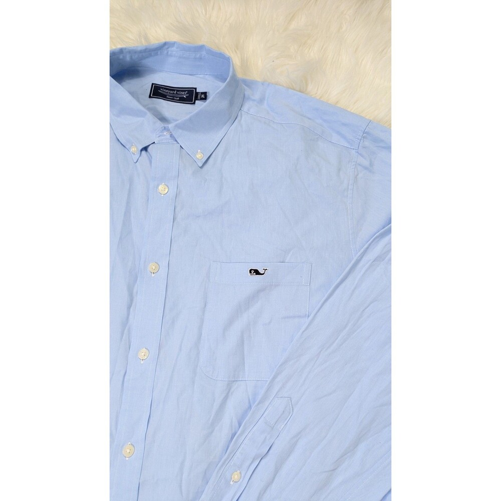 Vineyard Vines Mens XL Blue Long Sleeve Button Down Shirt Pocket Cotton Preppy - Picture 9 of 14